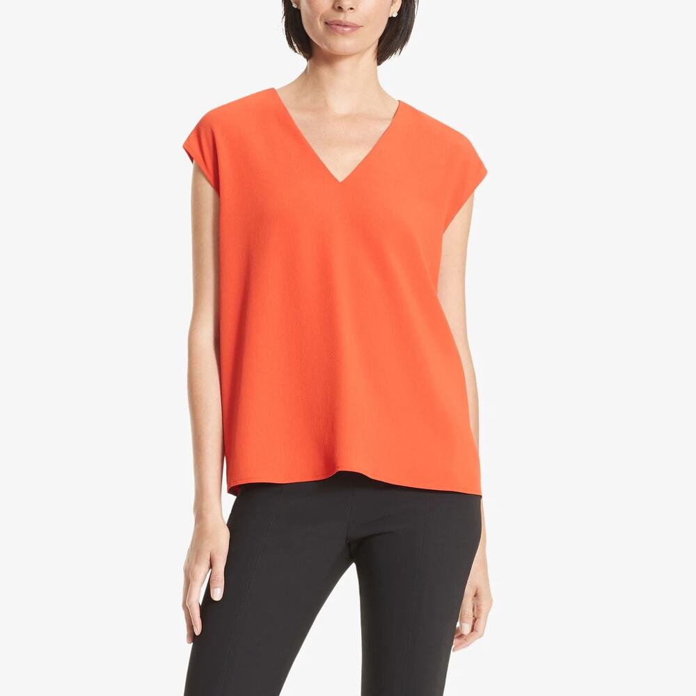 M.M. Lafleur The Joan Top Orange Short Sleeve Blouse Size Large Workwear Career
